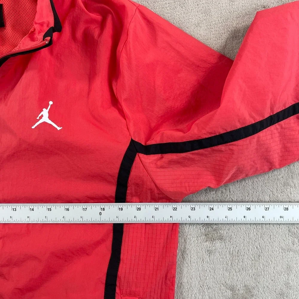 Nike Air Jordan Essentials Woven Jacket Men Medium Red Black Trim Nylon NWT $100